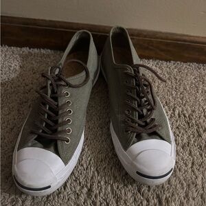 Men's Olive Converse Canvas Jack Purcell Sneakers